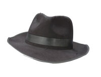 Adult Black Flocked Gangster Hat