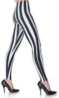 Black and White Vertical Stripe Leggings