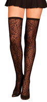 black spider web thigh high stocking