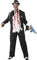 zombie gangster adult costume