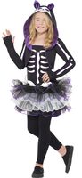 girls skelly cat skeleton costume