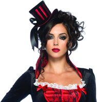 Velvet Striped Satin Mini Top Hat