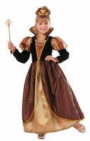 medieval golden queen kids costume