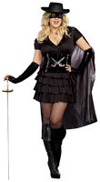 plus size double edged diva zorro costume