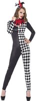 harlequin jester clown adult costume