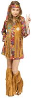 peace hippie girl kids costume