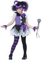 girls dark jester clown costume