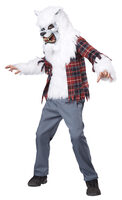 white werewolf scary kids costume