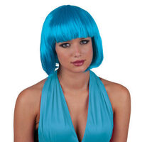 short blue wig