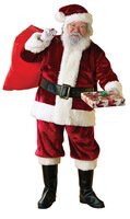 Extra Large Deluxe Crimson Premier Plush Santa Suit  - Costume