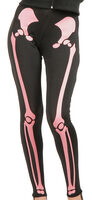 Womens Pink Skeleton Leggings