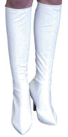 White Vinyl Thigh High Boots